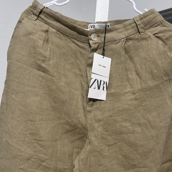 NWT khaki green wide leg high waisted Lynne pants, size M - Picture 2 of 3